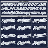 Custom Navy Silver-White Authentic Baseball Jersey