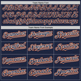 Custom Navy White-Orange Authentic Baseball Jersey