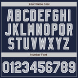 Custom Navy Gray-White Authentic Baseball Jersey