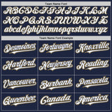 Custom Navy White Old Gold Authentic Baseball Jersey
