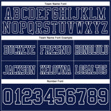 Custom Navy White Mesh Authentic Football Jersey