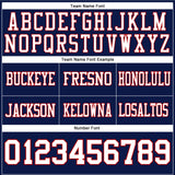 Custom Navy White-Red Mesh Authentic Football Jersey