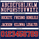 Custom Navy Red-White Mesh Authentic Football Jersey