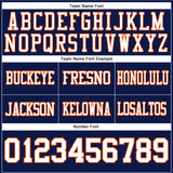 Custom Navy White-Orange Mesh Authentic Football Jersey