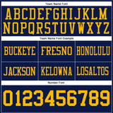 Custom Navy Gold Mesh Authentic Football Jersey