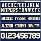 Custom Navy White-Old Gold Mesh Authentic Football Jersey