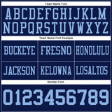 Custom Navy Light Blue Mesh Authentic Football Jersey