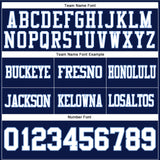 Custom Navy White-Light Blue Mesh Authentic Football Jersey