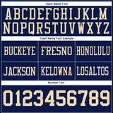 Custom Navy Cream Mesh Authentic Football Jersey