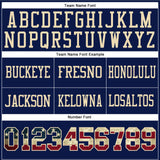 Custom Navy Vintage USA Flag-Cream Mesh Authentic Football Jersey