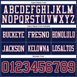 Custom Navy Crimson-White Mesh Authentic Football Jersey