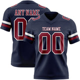 Custom Navy Crimson-White Mesh Authentic Football Jersey