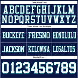 Custom Navy White-Teal Mesh Authentic Football Jersey
