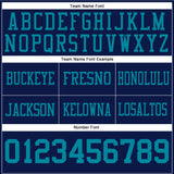 Custom Navy Teal Mesh Authentic Football Jersey