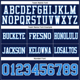 Custom Navy Powder Blue-White Mesh Authentic Football Jersey