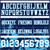 Custom Navy White-Sky Blue Splash Mesh Authentic Football Jersey