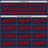 Custom Navy White-Red Authentic Baseball Jersey