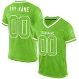 Custom Neon Green White Mesh Authentic Throwback Football Jersey