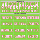 Custom Neon Green Pink-White Mesh Authentic Throwback Football Jersey