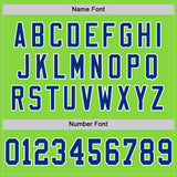 Custom Neon Green Royal-White Mesh Authentic Throwback Football Jersey
