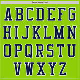 Custom Neon Green Navy-White Authentic Baseball Jersey