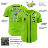 Custom Neon Green Black-White Authentic Baseball Jersey