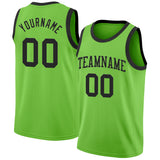 Custom Neon Green Black Authentic Basketball Jersey