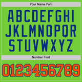 Custom Neon Green Orange-Royal Authentic Basketball Jersey