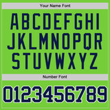 Custom Neon Green Navy-White Authentic Basketball Jersey