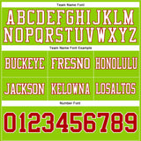 Custom Neon Green Red-White Mesh Authentic Football Jersey