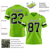 Custom Neon Green Black-White Mesh Authentic Football Jersey