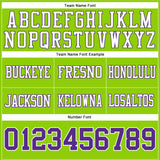 Custom Neon Green Purple-White Mesh Authentic Football Jersey