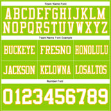 Custom Neon Green White-Gold Mesh Authentic Football Jersey