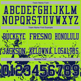 Custom Neon Green Navy-Gray Splash Mesh Authentic Football Jersey