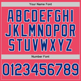 Custom Neon Pink Royal-White Authentic Baseball Jersey