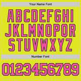 Custom Neon Yellow Pink-Navy Authentic Basketball Jersey