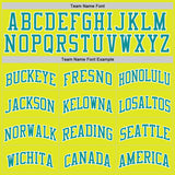 Custom Neon Yellow Teal-White Authentic Basketball Jersey