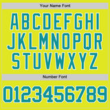 Custom Neon Yellow Teal-White Authentic Basketball Jersey