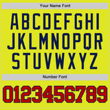 Custom Neon Yellow Red-Navy Authentic Basketball Jersey