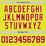 Custom Neon Yellow Red-White Authentic Basketball Jersey