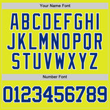 Custom Neon Yellow Royal-White Authentic Basketball Jersey