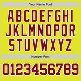 Custom Neon Yellow Maroon-White Authentic Basketball Jersey