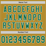 Custom Old Gold Kelly Green-White Mesh Authentic Throwback Football Jersey