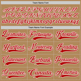 Custom Old Gold Red-White Hockey Lace Neck Jersey
