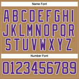 Custom Old Gold Purple-White Hockey Lace Neck Jersey