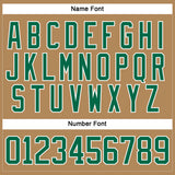Custom Old Gold Kelly Green-White Hockey Lace Neck Jersey