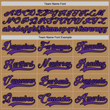 Custom Old Gold Purple-Black Hockey Lace Neck Jersey