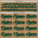 Custom Old Gold Kelly Green-Black Hockey Lace Neck Jersey