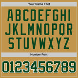 Custom Old Gold Green-White Authentic Basketball Jersey