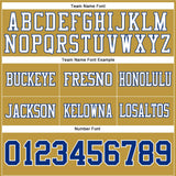 Custom Old Gold Royal-White Mesh Authentic Football Jersey